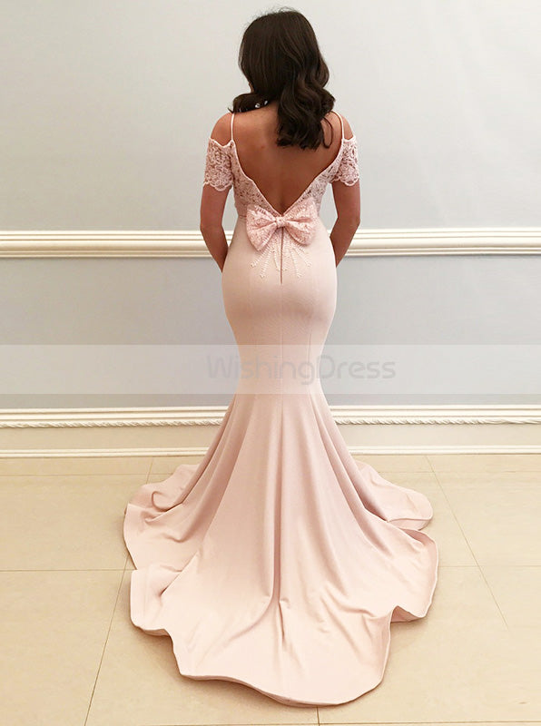 Charming Mermaid Satin Prom Dress,Evening Dress with Short Sleeves,Mod - Wishingdress Charming Mermaid Satin Prom Dress,Evening Dress with Short Sleeves,Mod - Wishingdress