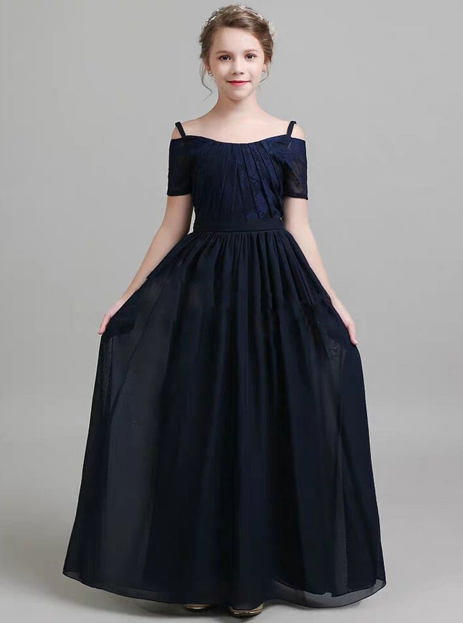 Chiffon Summer Junior Bridesmaid Dresses,Dark Navy Long Junior Bridesmaid Dress,JB00055, J8 / Royal Blue Chiffon Summer Junior Bridesmaid Dresses,Dark Navy Long Junior Bridesmaid Dress,JB00055, J8 / Royal Blue