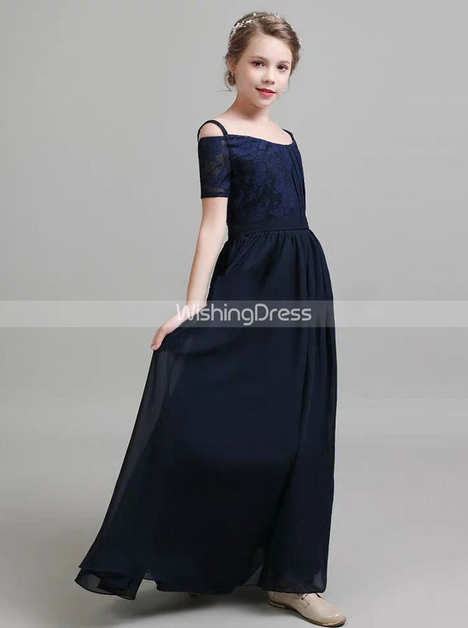 Chiffon Summer Junior Bridesmaid Dresses,Dark Navy Long Junior Bridesmaid Dress,JB00055, J8 / Royal Blue Chiffon Summer Junior Bridesmaid Dresses,Dark Navy Long Junior Bridesmaid Dress,JB00055, J8 / Royal Blue