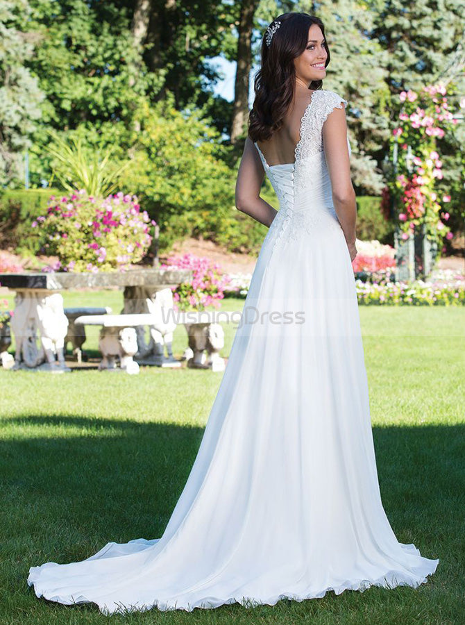 Chiffon Wedding Dress,Destination Wedding Dress,Garden Wedding Dress,Beach Wedding Dress,WD00261, US16 / Champagne Chiffon Wedding Dress,Destination Wedding Dress,Garden Wedding Dress,Beach Wedding Dress,WD00261, US16 / Champagne