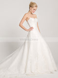 Classic Wedding Dresses,Aline Wedding Dress,White Wedding Dress,Strapless Wedding Gown,WD00016