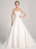 Classic Wedding Dresses,Aline Wedding Dress,White Wedding Dress,Strapless Wedding Gown,WD00016