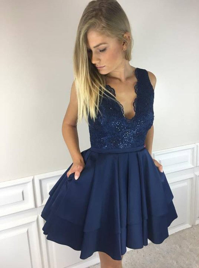 Classy Cocktail Dresses,Dark Navy Cocktail Dress,Unique Cocktail Dress - Wishingdress Classy Cocktail Dresses,Dark Navy Cocktail Dress,Unique Cocktail Dress - Wishingdress