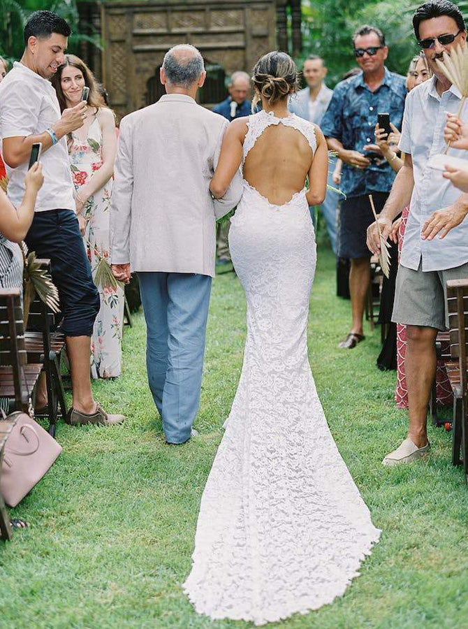 Lace Wedding Dresses,Open Back Bridal Dress,Fitted Wedding Dress,Sexy Wedding Dress,WD00201, US16W / White Lace Wedding Dresses,Open Back Bridal Dress,Fitted Wedding Dress,Sexy Wedding Dress,WD00201, US16W / White