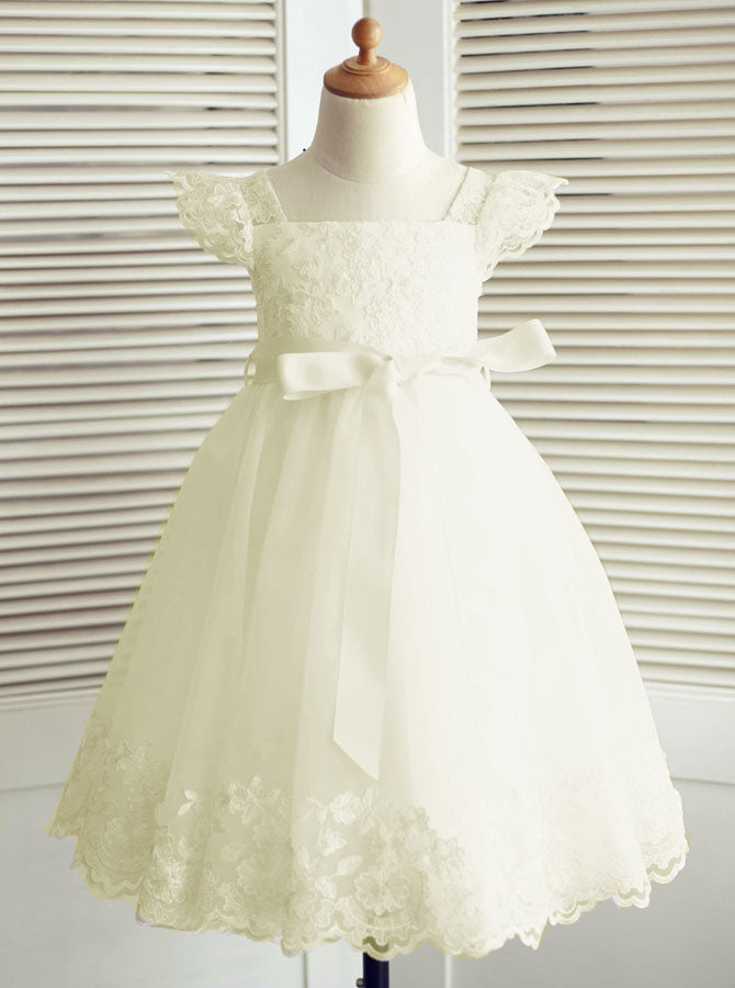 Cute Flower Girl Dresses,Ivory Flower Girl Dress,Flower Girl Dress with Belt,FD00013, Child3 / Purple