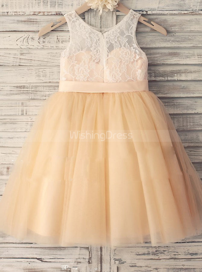Cute Flower Girl Dresses,Tea Length Flower Girl Dress,Girl Party Dress - Wishingdress Cute Flower Girl Dresses,Tea Length Flower Girl Dress,Girl Party Dress - Wishingdress