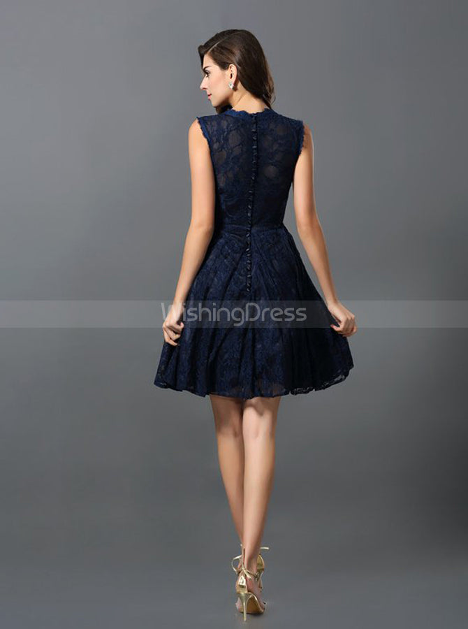 Dark Navy Bridesmaid Dress,Lace Bridesmaid Dress,Short Bridesmaid Dress,BD00240, US16 / Red Dark Navy Bridesmaid Dress,Lace Bridesmaid Dress,Short Bridesmaid Dress,BD00240, US16 / Red