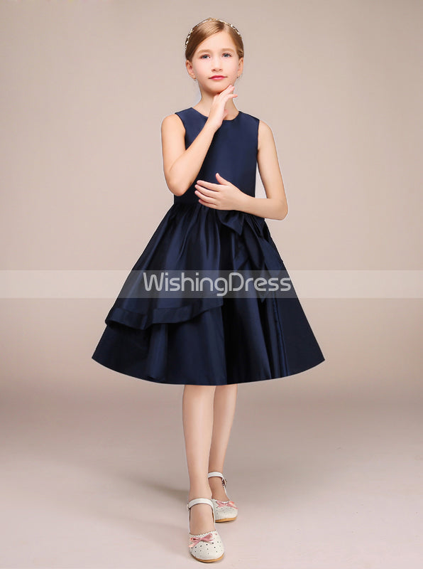 Dark Navy Junior Bridesmaid Dress,Knee Length Junior Bridesmaid Dress,JB00026, J4 / Royal Blue Dark Navy Junior Bridesmaid Dress,Knee Length Junior Bridesmaid Dress,JB00026, J4 / Royal Blue