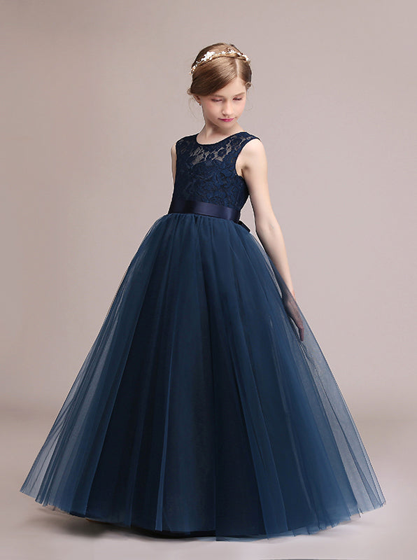 Dark Navy Junior Bridesmaid Dresses Princess Junior Bridesmaid