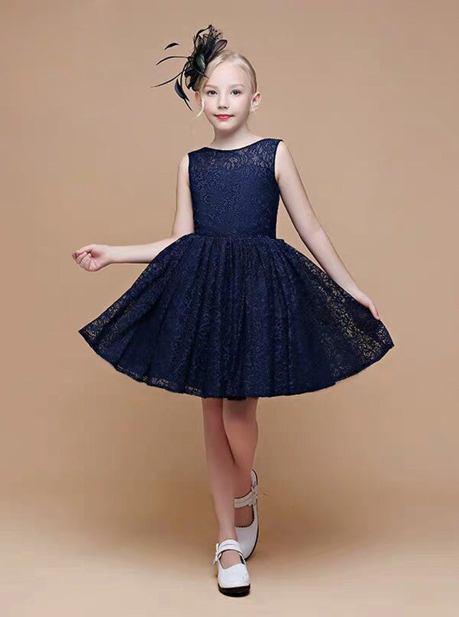 Dark Navy Lace Party Dress for Teens,Knee Length Junior Bridesmaid Dress,JB00046, J8 / Red Dark Navy Lace Party Dress for Teens,Knee Length Junior Bridesmaid Dress,JB00046, J8 / Red
