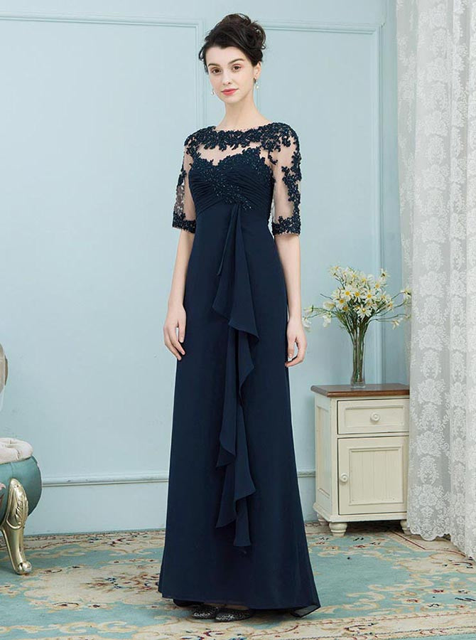 Dark Navy Mother of the Bride Dresses,Mother Dress with Sleeves,Wedding Guest Dress Long,MD00005, US16 / Red Dark Navy Mother of the Bride Dresses,Mother Dress with Sleeves,Wedding Guest Dress Long,MD00005, US16 / Red