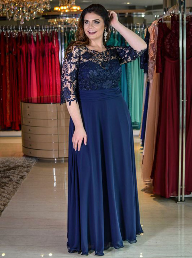 Royal Blue Plus Size Prom Dresses,Long Plus Size Prom Dress,Plus Size -  Wishingdress