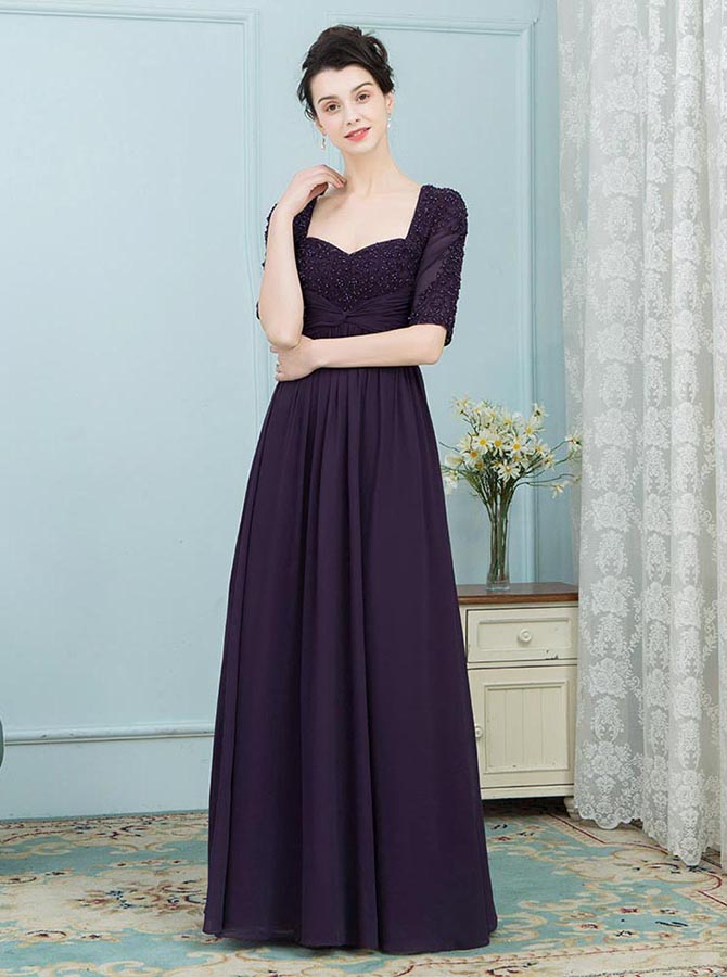 Dark Purple Mother of the Bride Dresses,Empire Waist Mother Dress,Moth - Wishingdress Dark Purple Mother of the Bride Dresses,Empire Waist Mother Dress,Moth - Wishingdress