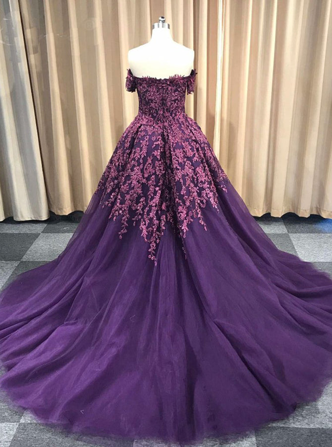Dark Purple Prom Ball Gown,Off the Shoulder Prom Gowns,Princess Prom Gowns,PD00301, US14W / Dark Navy Dark Purple Prom Ball Gown,Off the Shoulder Prom Gowns,Princess Prom Gowns,PD00301, US14W / Dark Navy
