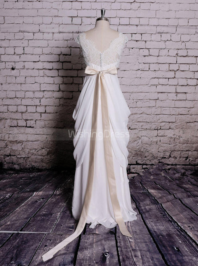 Draped Wedding Dresses,Casual Modest Wedding Dress,WD00366, US14W / Ivory Draped Wedding Dresses,Casual Modest Wedding Dress,WD00366, US14W / Ivory