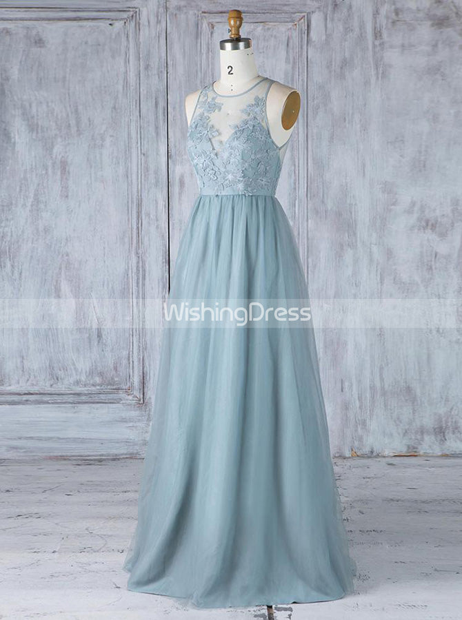 illusion back bridesmaid dresses Elegant Bridesmaid Dresses,Tulle Bridesmaid Dress with Illusion Back,B