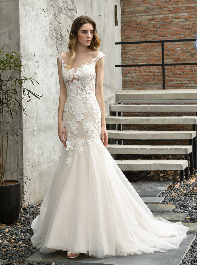 Fabulous Mermaid Wedding Dresses,Lace Ivory Bridal Dress,WD00488, US4 / Ivory Fabulous Mermaid Wedding Dresses,Lace Ivory Bridal Dress,WD00488, US4 / Ivory