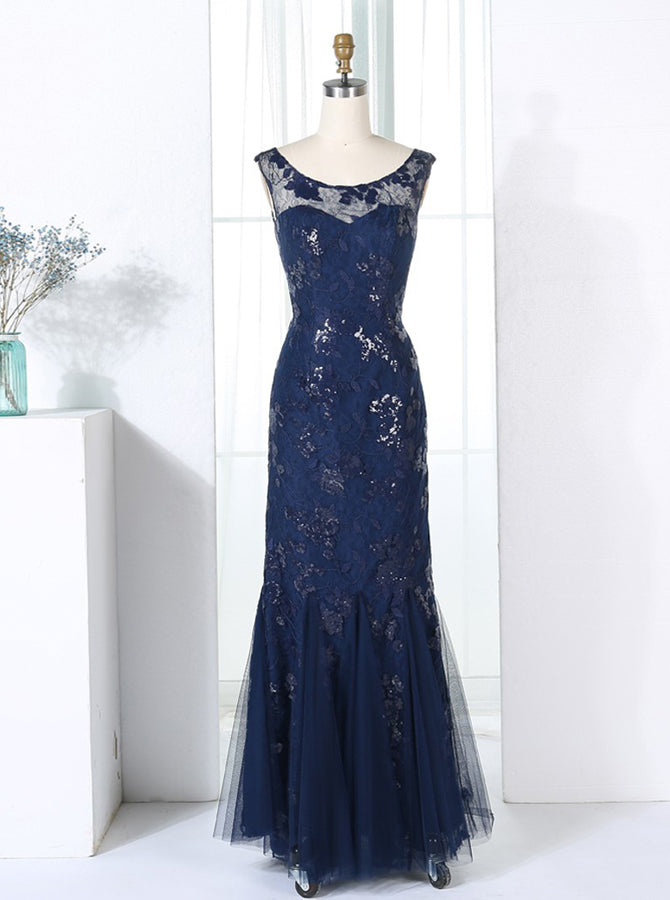 Fitted Bridesmaid Dresses,Dark Navy Bridesmaid Dress,Tulle Lace Bridesmaid Dress,BD00292, US14W / Royal Blue