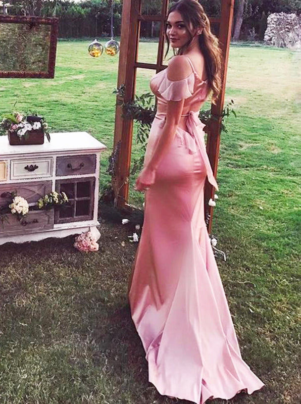 Fitted Elastic Satin Evening Dress with Straps,Modest Prom Dress,Charm - Wishingdress Fitted Elastic Satin Evening Dress with Straps,Modest Prom Dress,Charm - Wishingdress