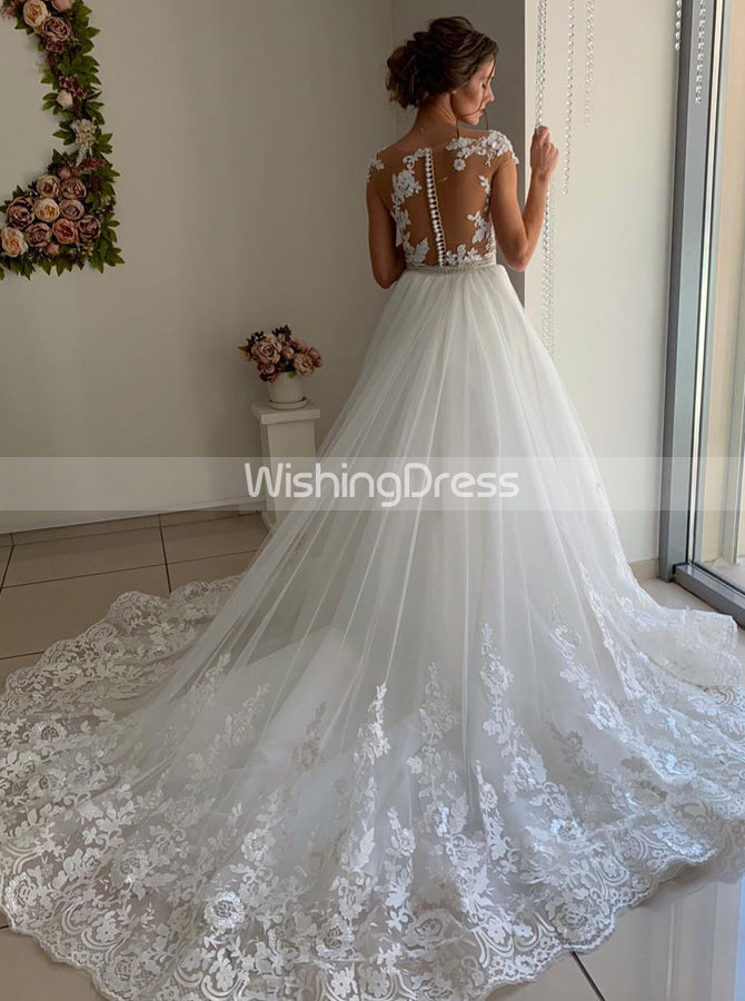 chinese dress ladies Fitted Wedding Dress with Detachable Skirt,Sexy Wedding Dress,WD00612, US8 / White main image 0