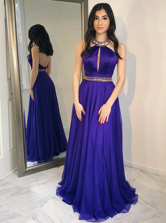 Formal Prom Dress,Halter Prom Dress,Chiffon Prom Dresses,Backless Prom  Dress,PD00232