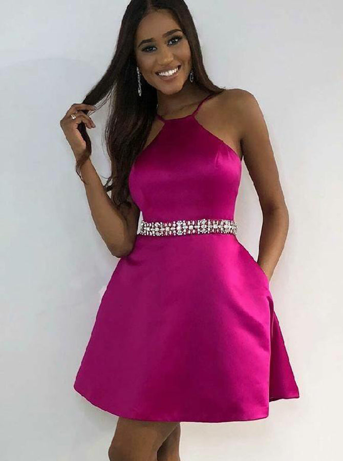 Pink Cocktail Dress Fuchsia Pink Dress Outfit Charming Hot Pink