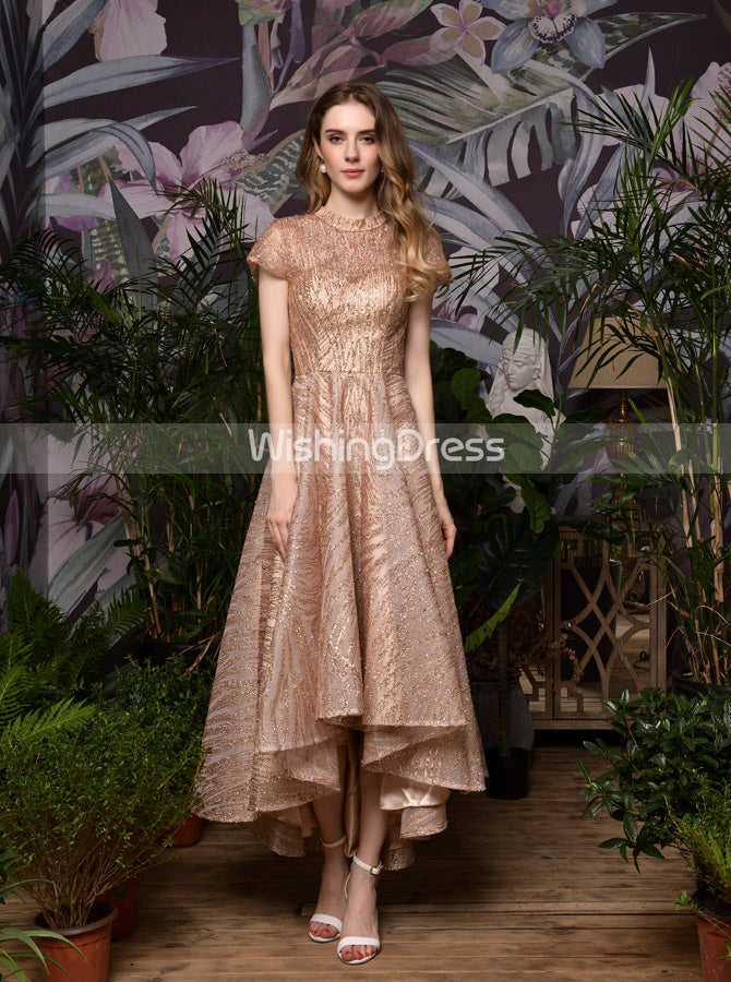 slim fit dress slacks Gorgeous High Low Homecoming Dresses,Glitz High Neck Dress,PD00466