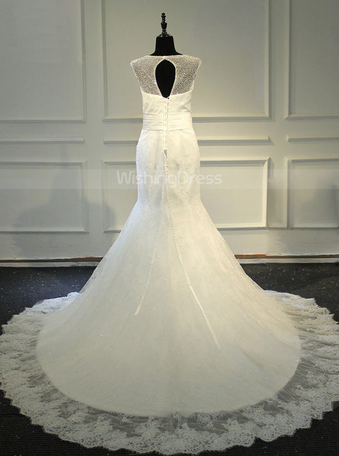 Gorgeous Mermaid Wedding Dress,Crystal Lace Bridal Dress,WD00374 -  Wishingdress