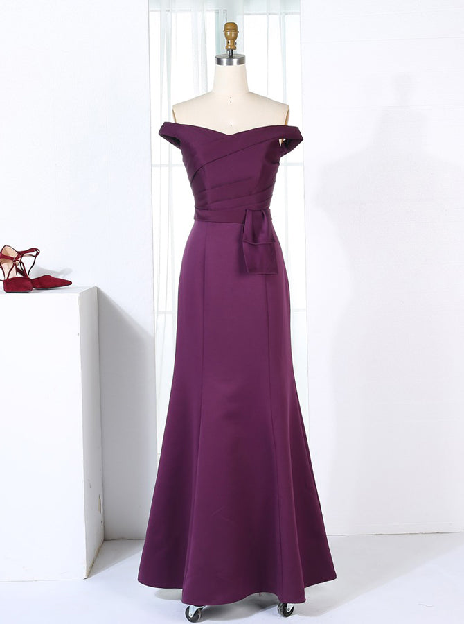Grape Bridesmaid Dresses,Off the Shoulder Bridesmaid Dress,Mermaid Bridesmaid Dress,BD00263, US14W / Red