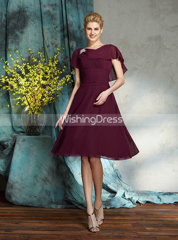 Grape Mother of the Bride Dresses,Knee Length Mother of the Bride Dress,MD00043, US24W / Royal Blue