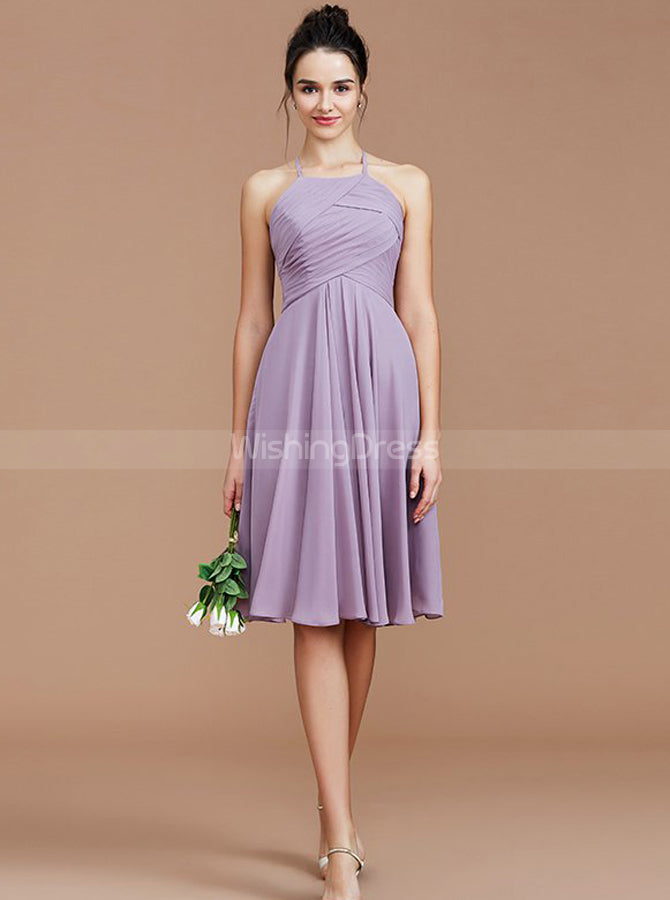 Halter Bridesmaid Dresses,Short Bridesmaid Dress,Empire Bridesmaid Dress,BD00259, US14 / Red