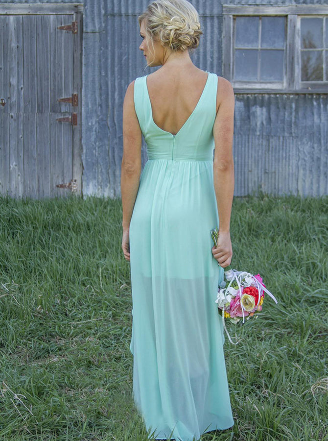 High Low Bridesmaid Dresses,Modern Bridesmaid Dress,Summer Bridesmaid Dress,BD00214, US12 / Peach