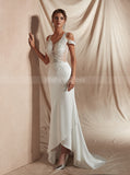 High Low Wedding Dresses,Beach Bridal Dress,OutDoor Wedding Dress,WD00360