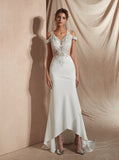 High Low Wedding Dresses,Beach Bridal Dress,OutDoor Wedding Dress,WD00360