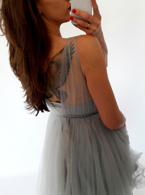 sachin and babi light blue dress 2026 Illusion Dress White Puffy Organza Corset Dress Tulle Evening Party  Dresses main image 0