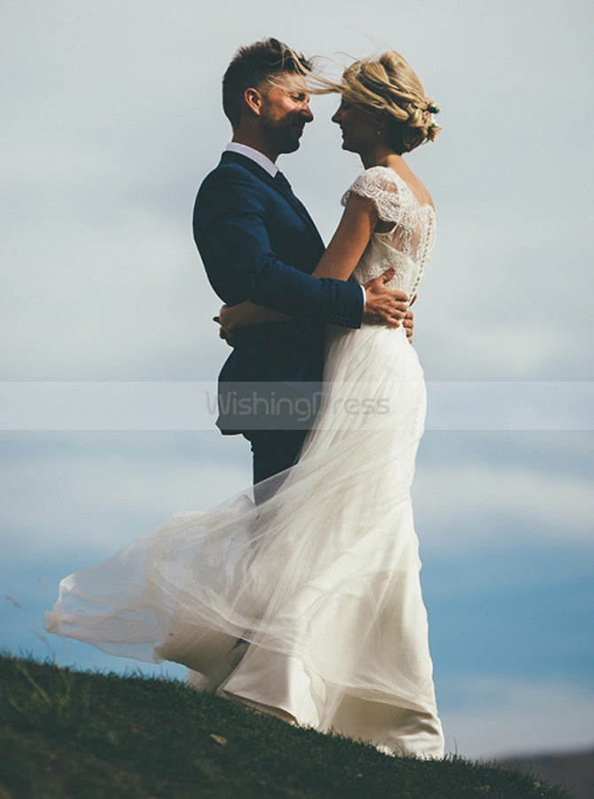 Ivory Wedding Dress,Boho Wedding Dress,Lace Bridal Dress,Cap Sleeves Bridal Dress,WD00138, US2 / Ivory Ivory Wedding Dress,Boho Wedding Dress,Lace Bridal Dress,Cap Sleeves Bridal Dress,WD00138, US2 / Ivory