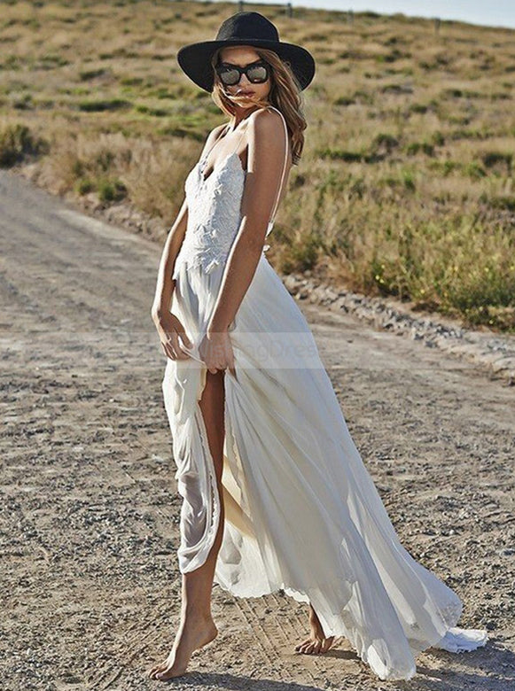 Ivory Wedding Dresses,Beach Wedding Dress,Chiffon Wedding Dress,Floor Length Bridal Dress,WD00051, US2 / Ivory Ivory Wedding Dresses,Beach Wedding Dress,Chiffon Wedding Dress,Floor Length Bridal Dress,WD00051, US2 / Ivory