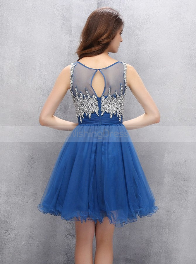 Knee Length Homecoming Dresses,Blue Sweet 16 Dress,Aline Sweet 16