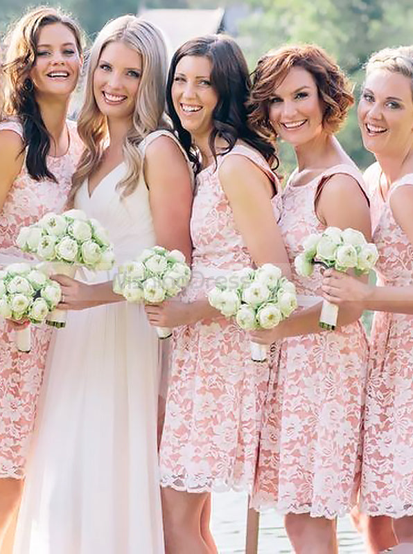 Lace Bridesmaid Dress with Sash,Short Knee Length Bridesmaid Dress,BD00123, US16 / Red Lace Bridesmaid Dress with Sash,Short Knee Length Bridesmaid Dress,BD00123, US16 / Red