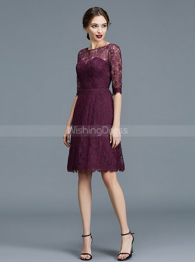 Lace Bridesmaid Dresses,Short Bridesmaid Dress,Bridesmaid Dress with Sleeves,BD00246, US16 / Dark Navy Lace Bridesmaid Dresses,Short Bridesmaid Dress,Bridesmaid Dress with Sleeves,BD00246, US16 / Dark Navy