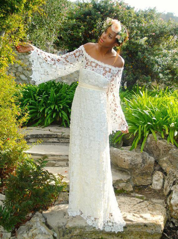 Lace Garden Wedding Dress with Sleeves,Off The Shoulder Long Bridal Dress,WD00331, US18W / Ivory Lace Garden Wedding Dress with Sleeves,Off The Shoulder Long Bridal Dress,WD00331, US18W / Ivory