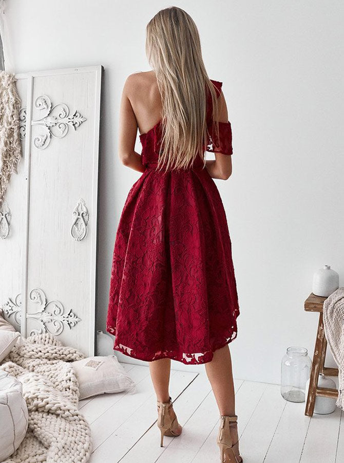 Lace Homecoming Dresses,One Shoulder Homecoming Dress,High Low Homecoming Dress,HC00140, US20W / Dark Navy Lace Homecoming Dresses,One Shoulder Homecoming Dress,High Low Homecoming Dress,HC00140, US20W / Dark Navy