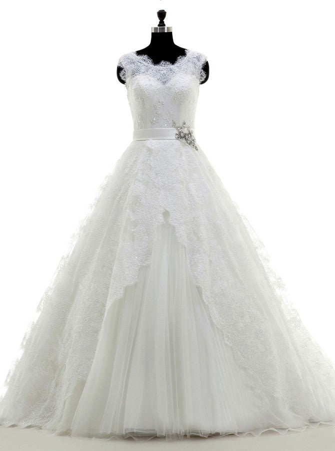 open lace back dress Princess Wedding Dress Sparkly | Luxe Wedding Dresses