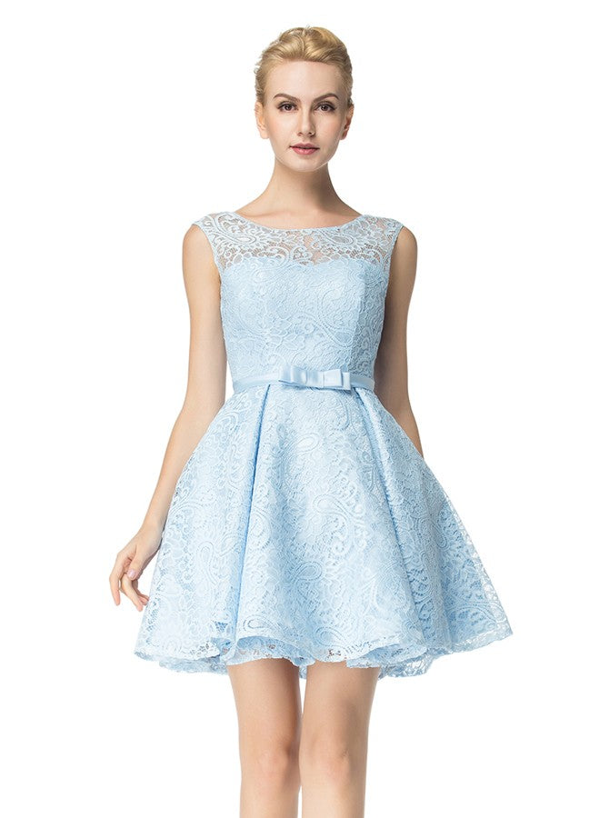Light Blue Sweet 16 Dresses,Lace Homecoming Dresses,Short Mini