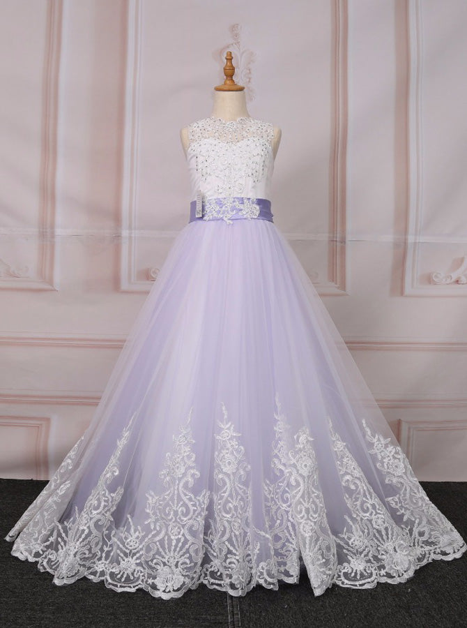 Lilac Princess Flower Girl Dress,Birthday Dresses,First Communion Dress with Bow,FD00129 Lilac Princess Flower Girl Dress,Birthday Dresses,First Communion Dress with Bow,FD00129
