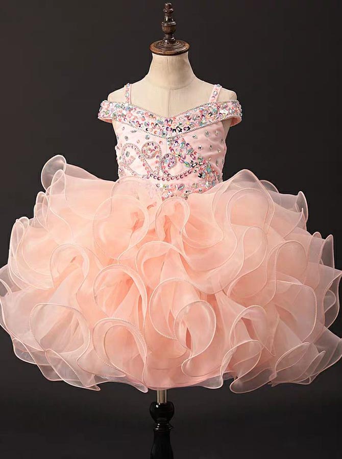 Lovely Little Girls Cupcake Dresses,Glitz Organza Ruffled Little Girls