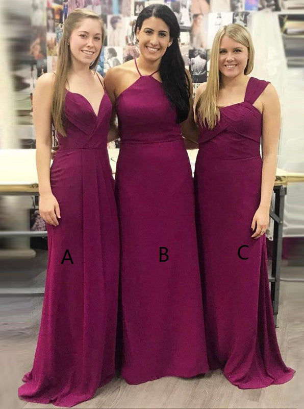Mismatched Bridesmaid Dress,Fuchsia Bridesmaid Dress,Long Chiffon Bridesmaid Dress,BD00070, US14W / Royal Blue Mismatched Bridesmaid Dress,Fuchsia Bridesmaid Dress,Long Chiffon Bridesmaid Dress,BD00070, US14W / Royal Blue