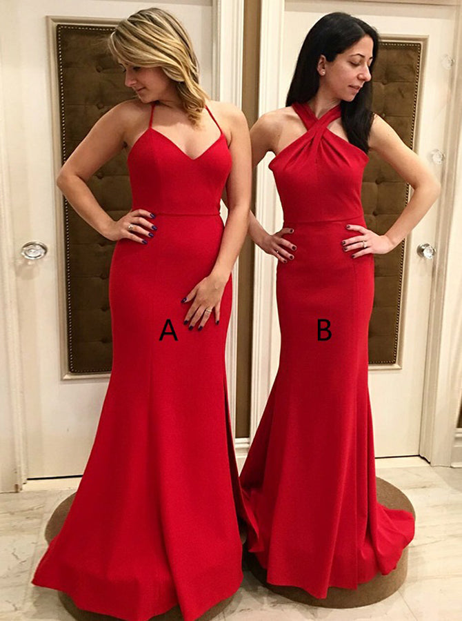 fitted lace wedding dress Mismatched Bridesmaid Dress,Red Bridesmaid Dress,Long Bridesmaid Dress,BD00171, US16W / Burgundy