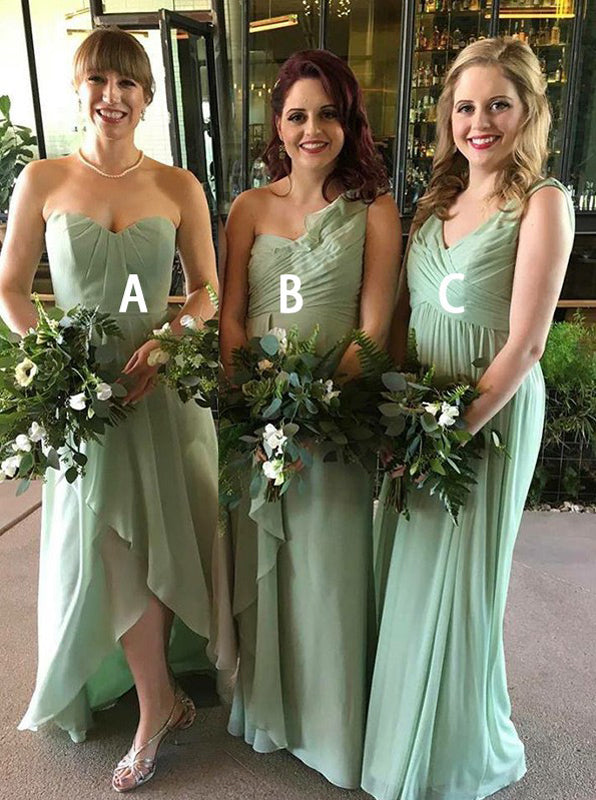 Mismatched Bridesmaid Dress,Sage Bridesmaid Dress,Chiffon Bridesmaid Dress,BD00111, US26W / Coral Mismatched Bridesmaid Dress,Sage Bridesmaid Dress,Chiffon Bridesmaid Dress,BD00111, US26W / Coral