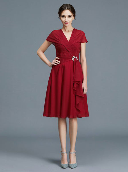 Modest Mother of the Bride Dresses,Knee Length Mother Dress,MD00032